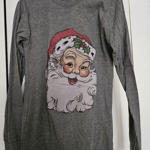 Gray Santa Claus Women's Long Sleeve Shirt
